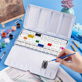 Empty Watercolor Palette, Metal Watercolor Tins Box Palette Paint Case, Suitable for Watercolor, Acrylic, Gouache, Oil Painting