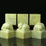 Hand Carving Practice Seal Stone DIY Name Stamp Seal Stamps Exquisite Qingtian Stone Painting Calligraphy Seal 3*3*4cm DIY Stamp