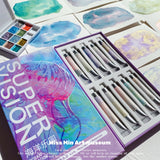 SUPERVISION Mica Layered Watercolor Pigment 10 Colors 1ML Pearlescent Chameleon Precipitation Color Master Painting Art Supplies