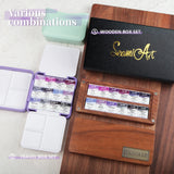 AOOKMIYA SeamiArt 12color Amethyst Professional Solid Watercolor Set Purple Color System with Wooden Painting Box Palette  AOOKMIYA.COM