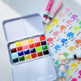 AOOKMIYA Japan GEKKOSO Moonlight Village Transparent Watercolor Paint Sub-pack 24 Color Macaron Ancient Style Watercolor Art Supplies