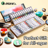 AOOKMIYA Marie's Acrylic Paint Set,12/18 Colors x 0.41oz/12 ml Tubes,Professional on Rocks,Canvas,Wood,Crafts,Paper,Wood,Rock for All-age