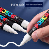 UNI POSCA Markers Set PC-1M/3M/5M Permanent Acrylic Paint Pen Quick Dry Graffiti Painting Art Supplies Japanese Stationery