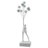 Modern Art 58CM Banksy Art Balloon Girl Statue Healing Flying Balloon Girl Sculpture Resin Craft Home Living Room Decor Gift