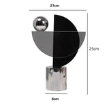 AOOKMIYA Glass Craft Transparent Geometric Ornaments Silver Ball Semicircle Abstract Decorative Figurines Home Decoration Accessories