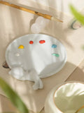 Ceramic White Palette Artist Watercolor Palette Adult Painting Supplies Empty Watercolor Palette Calligraphy Ink Tray