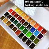 AOOKMIYA Van Gogh Netherlands 24/40 Color Solid Watercolor Paint Trial Pack 0.5/1ml Mini Pack Acuarela Artist Painting Art Supplies