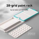 28Grid Folding Watercolor Palette Watercolor Paint Tray Box Metal Renovate Cover Pigment Box Painting Tool Artistic Supplies