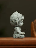 Green Sand Statue of Little Goku Creative Ornament Paperweight Brush Holder Cute Desktop Decoration  Tea Table Tea Play