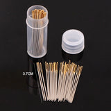 AOOKMIYA 30 PCS Cross Stitch Needles Gold Tail Needle Blunt Embroidery Needle Cross Stitch Needlework Tools Home DIY Sewing Needles