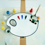 AOOKMIYA Ceramic Palette Handheld Watercolor Gouache Special Palette Easy To Clean Porcelain Plate Paint Plate Painting Art Supplies