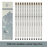 AOOKMIYA Rolling Paper Pull Line Pen Concentrated Carbon Pencil Beginner Art Sketch Comics Grinding-Free Charcoal Pencil Set