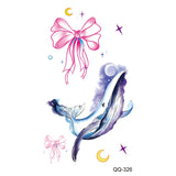 AOOKMIYA Small Waterproof Temporary Tattoo Sticker Colorful Leaf Flower Elephant Dolphin  Art Wrist Neck Women Kids Fake Mini Tatoo