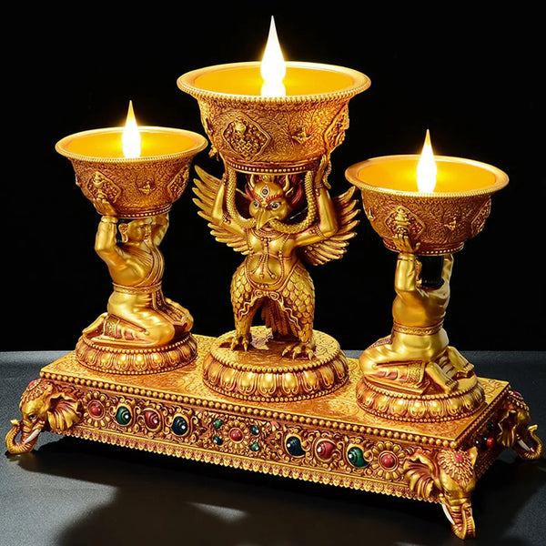 AOOKMIYA New LED electronic butter lamp ornament, Resin roc charging model eternal lamp, Indoor Buddhist Lamp, Home decor craftwork AOOKMIYA.COM