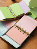 Yimole Design Colored Loose Leaf Inner Page Two Fold Replacement Core A8A7A6 Hand Ledger Student Notebook