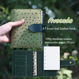 AOOKMIYA Empty Watercolor Palette A7 Loose-leaf Watercolor Book Portable Acrylic Watercolor Box Paint Tray Travel Sketching Art Supplies