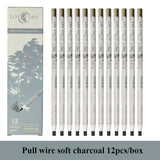 AOOKMIYA Rolling Paper Pull Line Pen Concentrated Carbon Pencil Beginner Art Sketch Comics Grinding-Free Charcoal Pencil Set