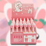 36pcs Gel Pens Suit 0.5mm Black Cartoon Cute Milk Tea Rabbits Surprise Hide-And-Seek Press Students Learn Office Stationery