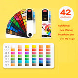 AOOKMIYA 12/24/36/48 Colors Watercolor Paint Set with Water Brush Pens Art Supplies, for Artists, Amateur Hobbyists and Painting Lovers AOOKMIYA.COM