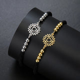 AOOKMIY Teamer Stainless Steel Beads 7 Chakra Charms Bracelet Red Black Two Color Rope Bracelets Family Jewelry Amulet Birthday Gift NewAOOKMIYA.COM