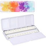 AOOKMIYA Empty Watercolor Palette with 26 Empty Half Pans, Empty Watercolor Tin with Fold Out Palette, Watercolor Tray for Painting  AOOKMIYA.COM