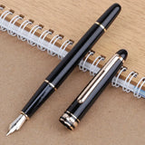 Quality M B 163 Black Ballpoint Rollerball Pen Platinum Coated Metal Ultra Black White Gel Pen for Writing
