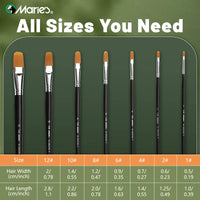 AOOKMIYA Marie's Paint Brushes Set,7pcs Nylon Hair Fibert Paintbrushes for Oil,Acrylic,Gouache,Rocks,Watercolor,Crafts,Models,Canvas
