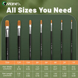 AOOKMIYA Marie's Paint Brushes Set,7pcs Nylon Hair Fibert Paintbrushes for Oil,Acrylic,Gouache,Rocks,Watercolor,Crafts,Models,Canvas