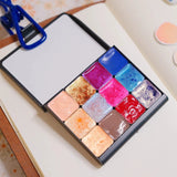 AOOKMIYA Super Vision Mica Pearlescent Layered Watercolor Pigment 12 Colors 0.5ML Portable Metal Box Artist Sketching Art Supplies