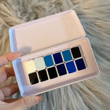 AOOKMIYA Schmincke Master Watercolor Paint Packing 12 Colors Seascape Marine Plant Artist Painting Portable Paint Box Art Supplies