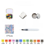 AOOKMIYA Portable 12-color Schmincke Watercolor Paint Box Set Watercolor Subpackage Student Sketching Travel Painting Art Supplies