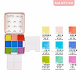 AOOKMIYA MAIRTINI Travel Watercolor Paint Set 9-color Mini Portable Palette Solid Watercolor Paint Sketching and Painting Supplies