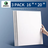 AOOKMIYA Marie's 3 Pack Stretched Canvas with 6x6", 8x8", 12x12", 12x16" and 16x20", 100% Cotton Primed White Rectangular Wooden Framed
