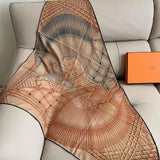 BYSIFA| Deep Khaki 30% Silk 70% wool Scarf Shawl Printed New Brand Fall Winter Women Triangle Silk Wool Scarves Wraps 130*200cm