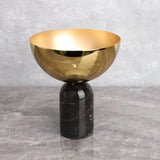 Geometric Golden Fruit Bowl Metal Handicraft Marble Base Desktop Storage Container Candy Tray Flower Vase Metal Figurine
