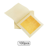 AOOKMIYA 100PCS 24K Gold Leaf Gold Foil Sheets for Decoration Arts Crafts Paper Home Real Gold Foil Gilding Paper