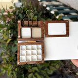 Pure Handmade Customized Wooden Pigment Box Exquisite and Compact Portable Color Box 12 Color Watercolor Travel Box