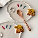 Artist Van Gogh Palette Artistic Ceramic Color Palette Creative Ceramic Storage Tray Fine Dining Fruit Dessert Plat