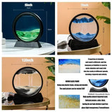 AOOKMIYA ART+ Creative Gifts 3D Moving Sand Art Picture Round Glass Deep Sea Sandscape Hourglass Quicksand Craft Flowing Sand Painting Office Home Decor Gift