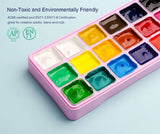 AOOKMIYA HIMI Gouache Paints Set 18/24colors 30ml Jelly Cup Non-Toxic Gouache Artist Watercolor Paint with Palette For Painting Art