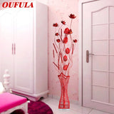 SOURA Nordic Red Floor Lamp Modern Art Flower Living Room Sofa Bedroom  Wedding LED Originality Decorative Standing Light