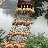Fruit Shell Wind Chime Handmade Meditation Bells Outdoor Sound Healing Coconut Shell Oleander Wind Chimes Window Decoration