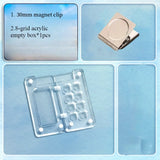 AOOKMIYA Empty Mini Acrylic Watercolor Palette Portable 8-compartment Paint Box with Clip Travel Painting Paint Tray Artist Art Supplies