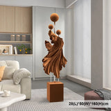 Large Modern Betta Fish Figurine Floor Sculpture Luxury Home Decor for Living Room Floor Standing Ornaments Entryway Decoration