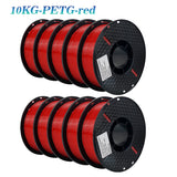 KINGROON 22LBS PETG or PLA filament 3D Printer Filament 10 Rolls 1KG 1.75MM Eco-Friendly Good Toughness Mix Color Free Shipping