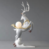 Modern Home TV Cabinet Decor Large Deer Floor Ornament for LivingRoom Luxury Abstract Standing Statue Sculpture Decorative Piece