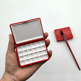 AOOKMIYA Empty Watercolor Palette Portable Watercolor Paint Box 12/24 Grid Red Student Travel Painting Paint Tray Art Supplies