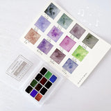AOOKMIYA MAIRTINI Layered Precipitation Color Watercolor Paint Artist Acuarela Nail Art Painted Aquarelle 12 Colors 1ML/2ML Art Supplies