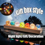 AOOKMIYA Fantasy Colorful Glass Star Ball Luminous Planet Astronomy Planets Ball Fantastic Style Home Decoration Cosmic Model Xmas Gift