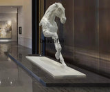 AOOKMIYA Horse head ornament, large floor-to-ceiling sculpture, sales office hall decoration, fiberglass handicraft decoration